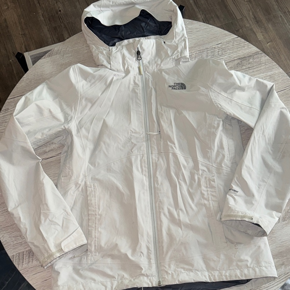The North Face White/Gray Hooded Jacket